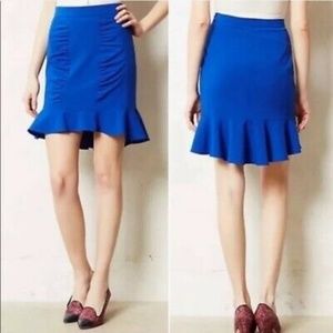 Anthropologie HD in Paris Blue Ruffle Skirt